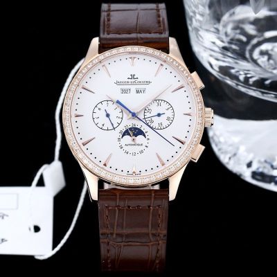 TW Factory Jaeger-LeCoultre Master Series Rose gold steel case with White diamonds Diameter 40mm watch